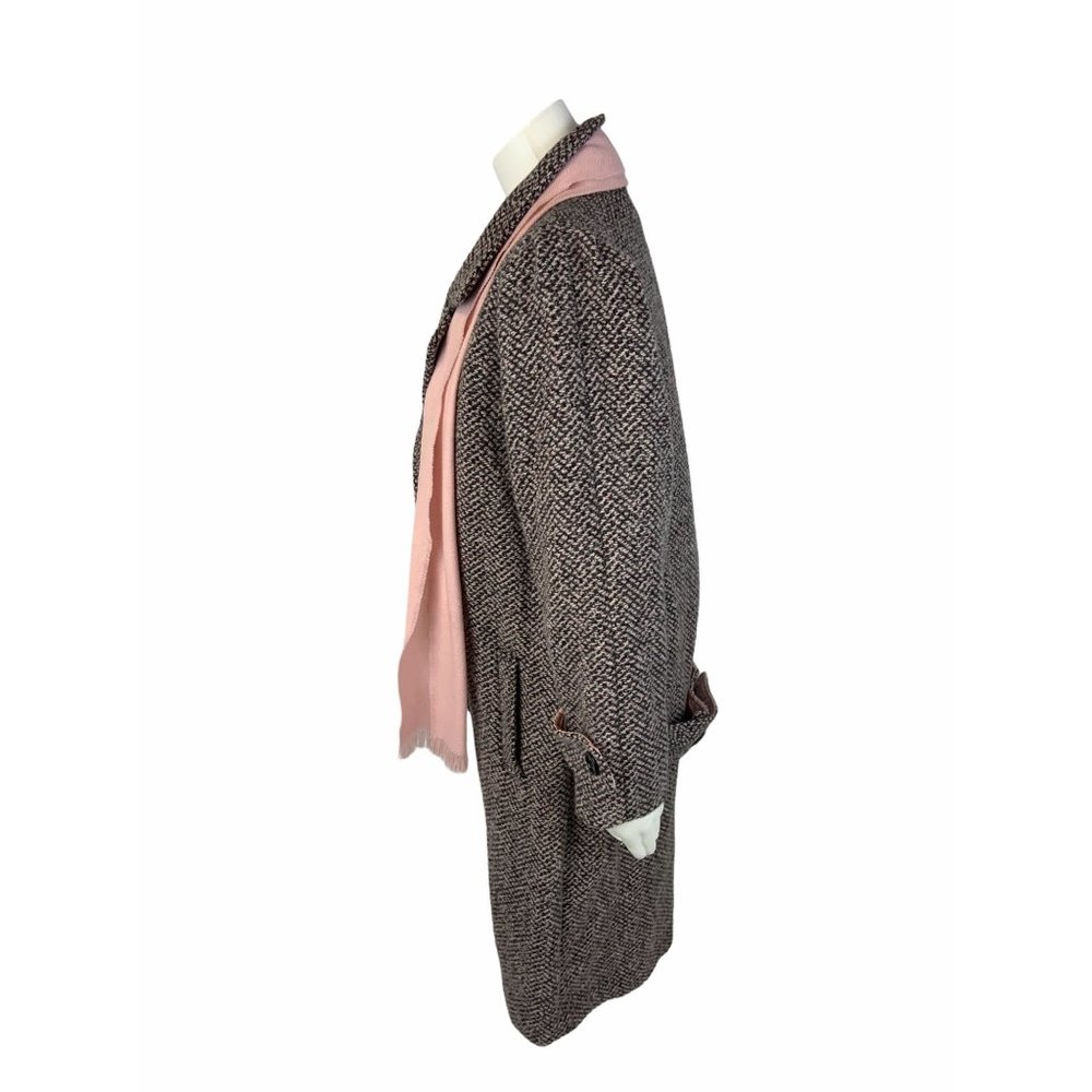 Women's vintage Wool trench coat with scarf - Picture 7 of 12